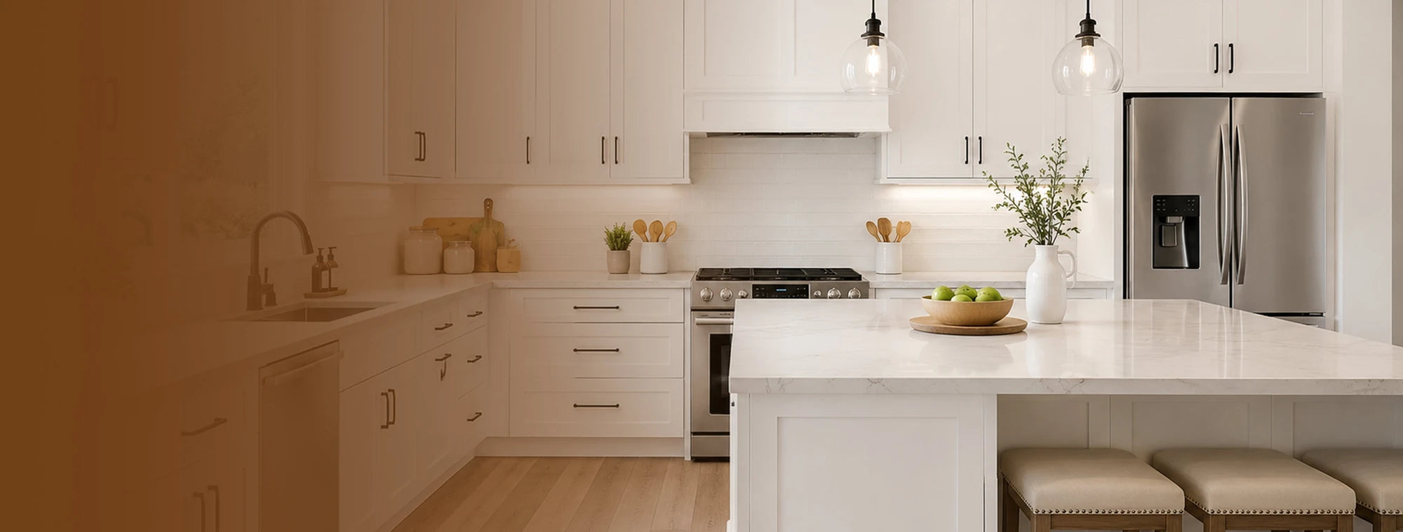 White Shaker kitchen cabinetry