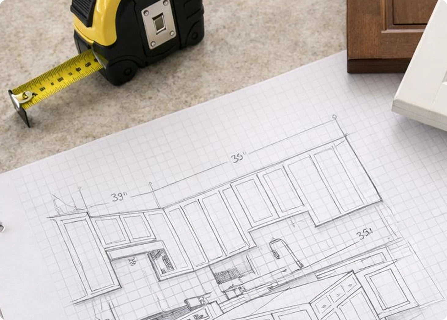 Example kitchen measurement sketch